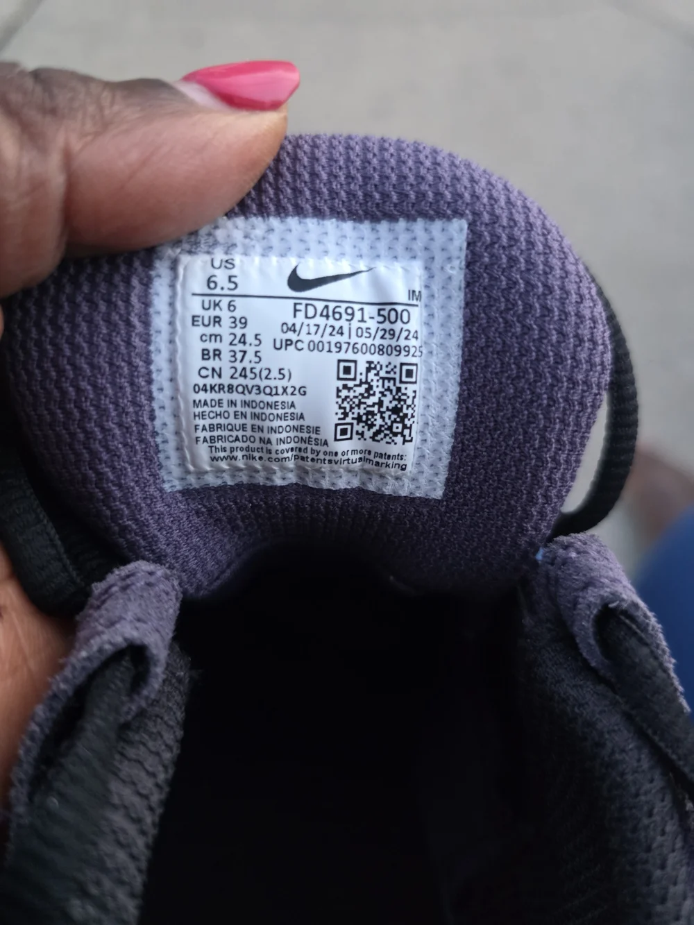 Nike Vertebrae SB 'Dark Raisin Sneaker Youth Boys 6.5